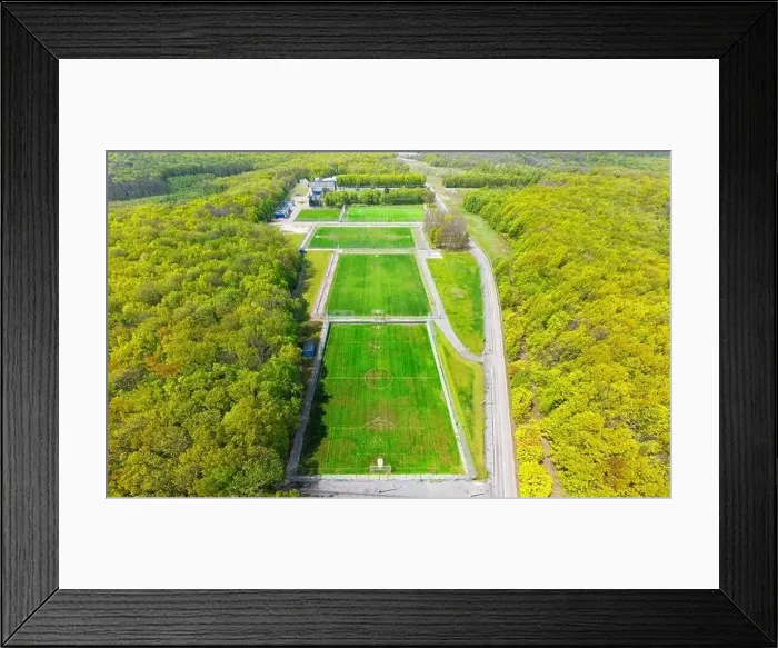 Framed Print : Training football fields in the forest. Aerial photography Framed Print : Training football fields in the forest. Aerial photography