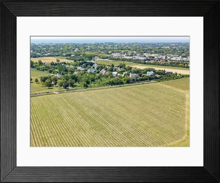 Framed Print : Aerial view of a neighborhood in Water Mill, NY Framed Print : Aerial view of a neighborhood in Water Mill, NY