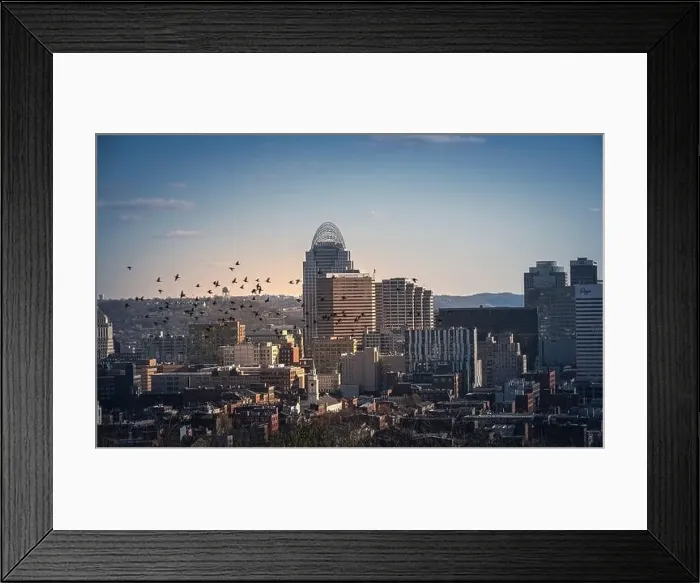 Framed Print : Cincinnati downtown aerial view, Ohio, USA skyline Framed Print : Cincinnati downtown aerial view, Ohio, USA skyline