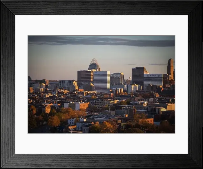 Framed Print : Cincinnati downtown aerial view, Ohio, USA skyline Framed Print : Cincinnati downtown aerial view, Ohio, USA skyline