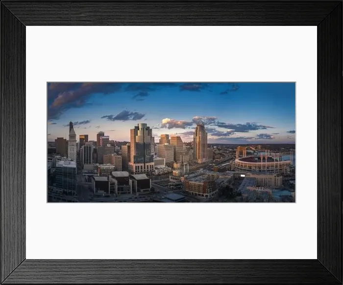 Framed Print : Cincinnati downtown aerial view, Ohio, USA skyline Framed Print : Cincinnati downtown aerial view, Ohio, USA skyline