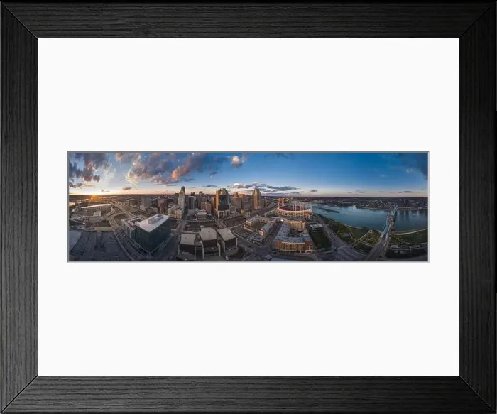 Framed Print : Cincinnati downtown aerial view, Ohio, USA skyline Framed Print : Cincinnati downtown aerial view, Ohio, USA skyline