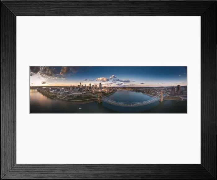 Framed Print : Cincinnati downtown aerial view, Ohio, USA skyline Framed Print : Cincinnati downtown aerial view, Ohio, USA skyline