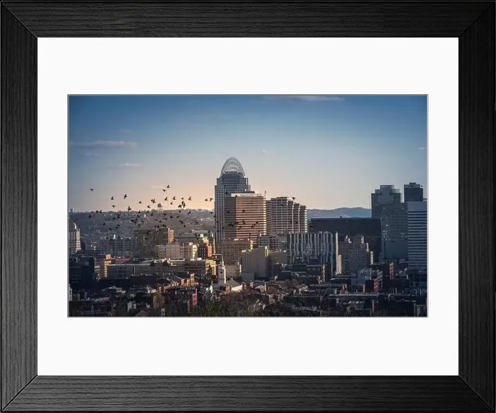 Framed Print : Cincinnati downtown aerial view, Ohio, USA skyline Framed Print : Cincinnati downtown aerial view, Ohio, USA skyline