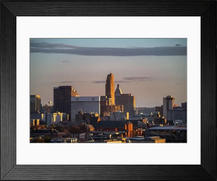 Framed Print : Cincinnati downtown aerial view, Ohio, USA skyline
