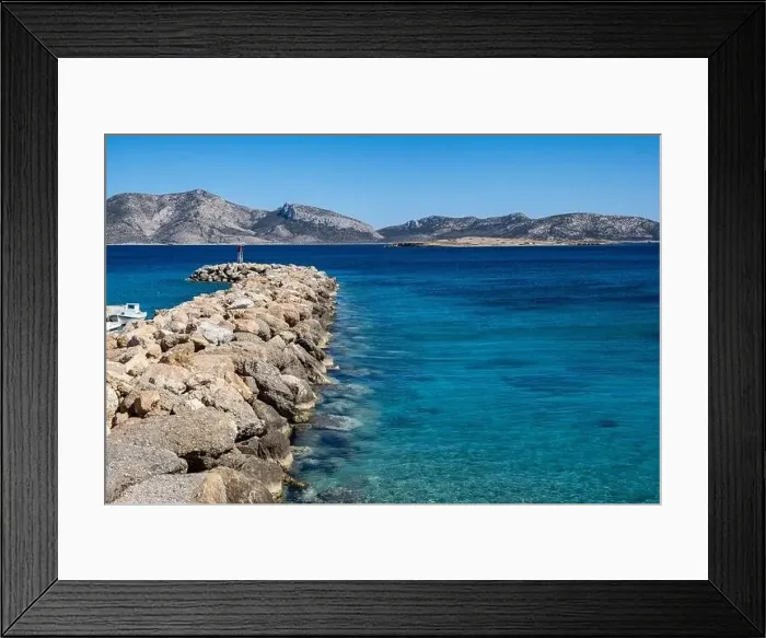 Framed Print : Breakwater and beacon aerial drone view Framed Print : Breakwater and beacon aerial drone view