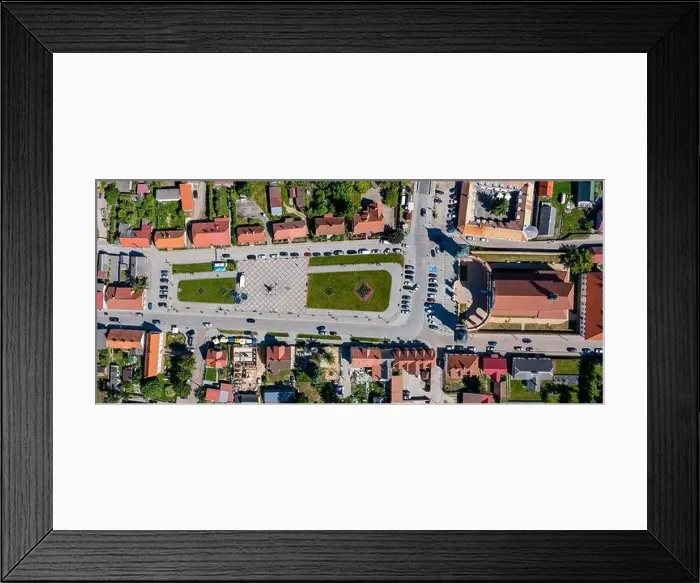 Framed Print : Aerial view of Tykocin, town square and Saint Trinity church Framed Print : Aerial view of Tykocin, town square and Saint Trinity church