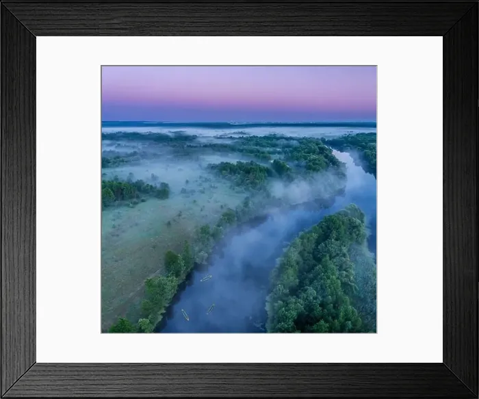 Framed Print : Smoky morning mist over the river Framed Print : Smoky morning mist over the river