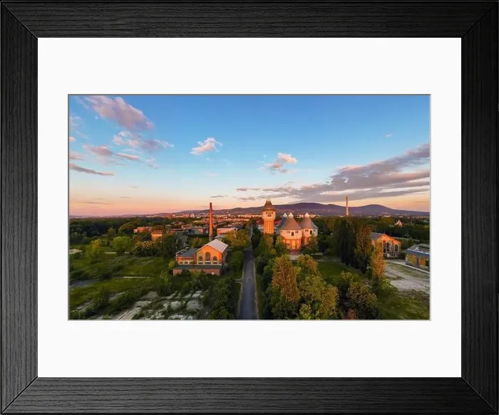 Framed Print : Renovated towers in an abandoned aera Framed Print : Renovated towers in an abandoned aera