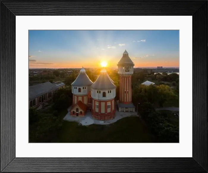 Framed Print : Renovated towers in an abandoned aera Framed Print : Renovated towers in an abandoned aera