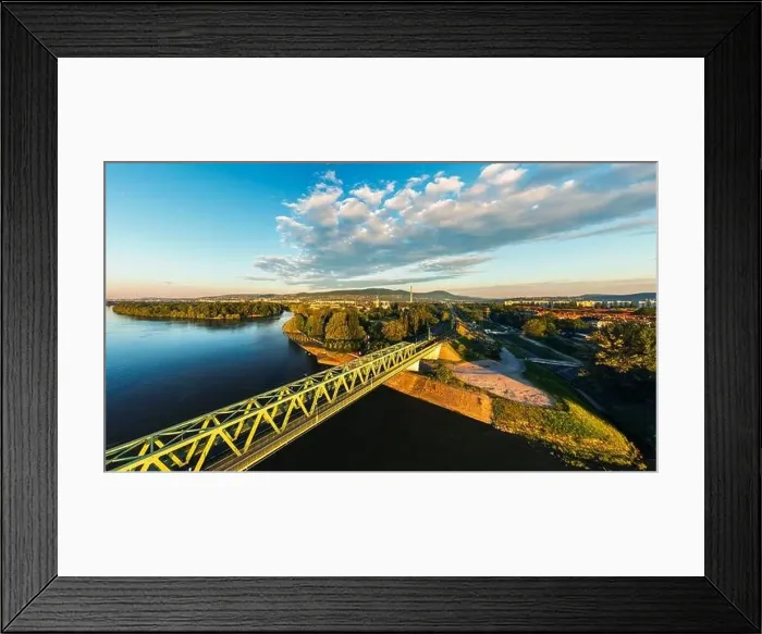 Framed Print : Northern connecting bridge in Obuda district Budapest Hungary