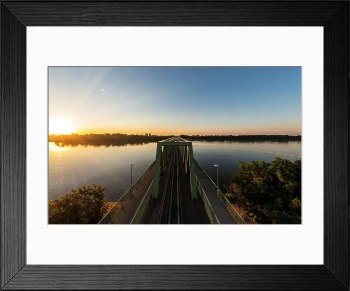 Framed Print : Northern connecting bridge in Obuda district Budapest Hungary