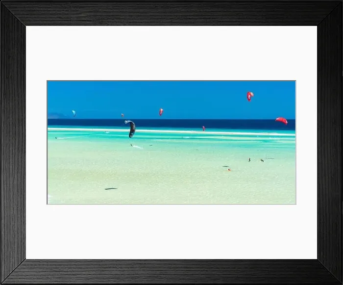 Framed Print : Kitesurf into the shallow turquoise sea at Sotavento beach, Jandia, Fuerteventura, Canary Islands, Spain Framed Print : Kitesurf into the shallow turquoise sea at Sotavento beach, Jandia, Fuerteventura, Canary Islands, Spain