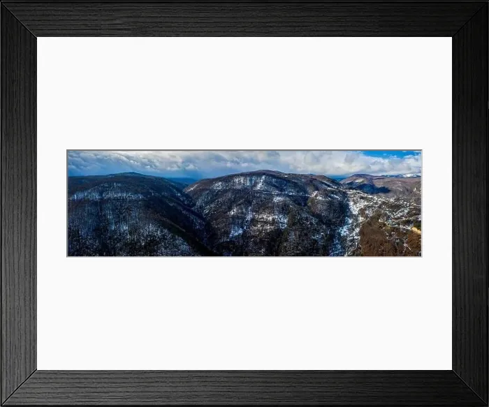 Framed Print : High quality winter landscape shot with drone camera of Bursa city in Turkey Framed Print : High quality winter landscape shot with drone camera of Bursa city in Turkey