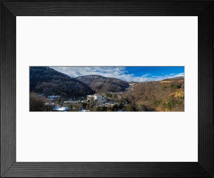 Framed Print : High quality winter landscape shot with drone camera of Bursa city in Turkey Framed Print : High quality winter landscape shot with drone camera of Bursa city in Turkey