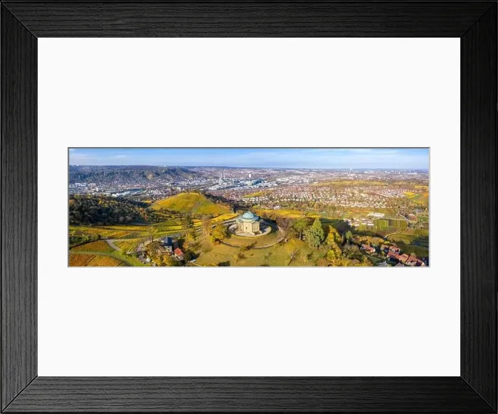 Framed Print : Stuttgart Grabkapelle grave chapel Württemberg Rotenberg vineyard aerial photo panoramic view autumn in Germany tourism Framed Print : Stuttgart Grabkapelle grave chapel Württemberg Rotenberg vineyard aerial photo panoramic view autumn in Germany tourism