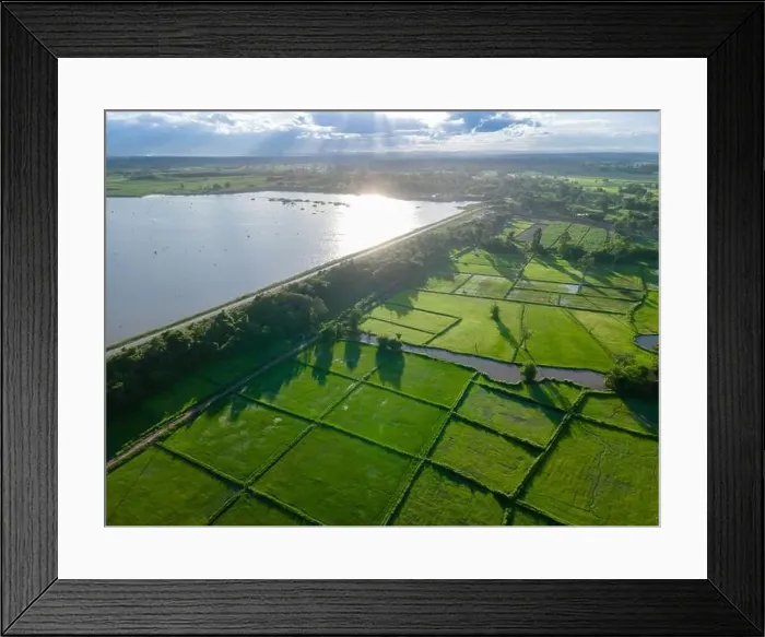 Framed Print : Aerial view of a picturesque reservoir Framed Print : Aerial view of a picturesque reservoir