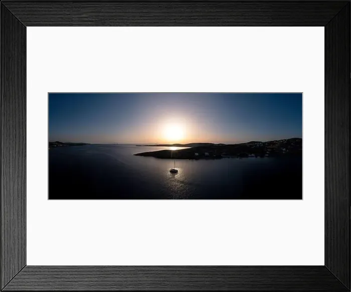 Framed Print : Paros island, Greece, Panorama aerial drone view at sunset Framed Print : Paros island, Greece, Panorama aerial drone view at sunset