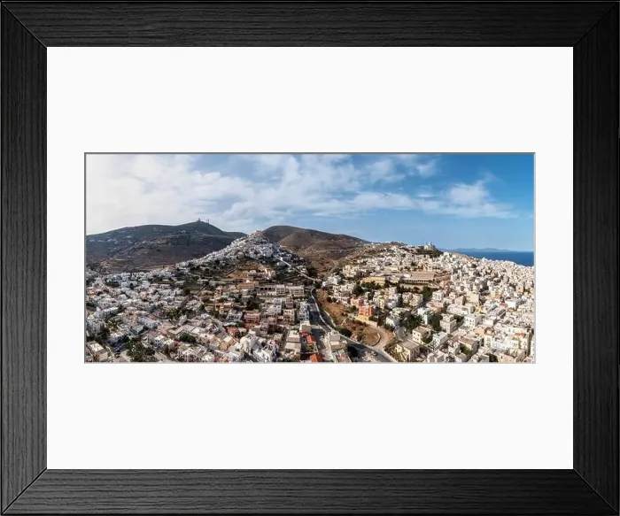 Framed Print : Syros island, Greece, Cyclades capital Ermoupolis cityscape panorama Framed Print : Syros island, Greece, Cyclades capital Ermoupolis cityscape panorama