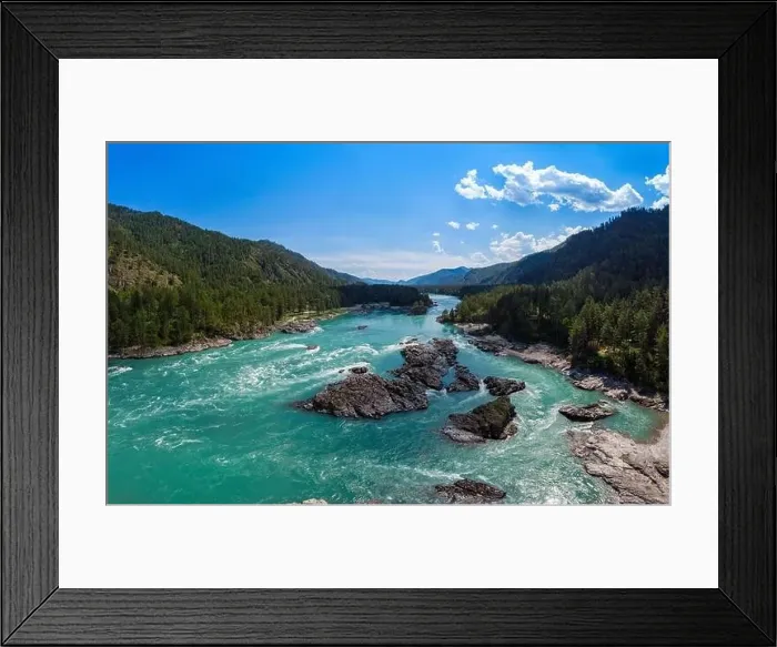 Framed Print : Aerial view of Katun river Framed Print : Aerial view of Katun river