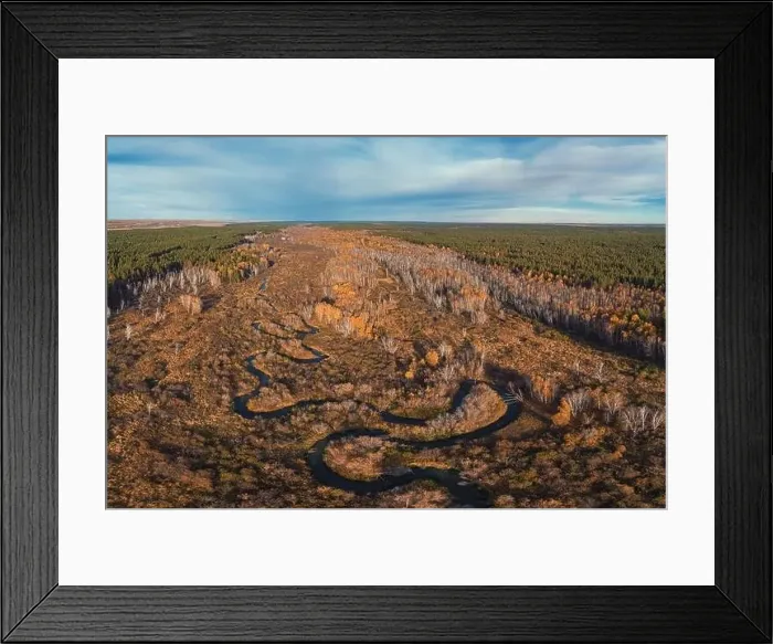 Framed Print : Autumn landscape with river Framed Print : Autumn landscape with river