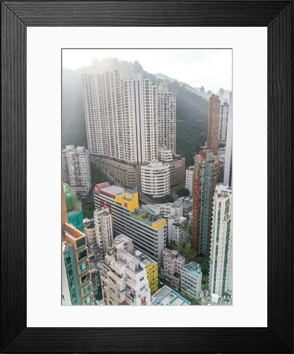 Framed Print : The amazing view of Hong-Kong cityscape full of skyscrapers from the rooftop Framed Print : The amazing view of Hong-Kong cityscape full of skyscrapers from the rooftop