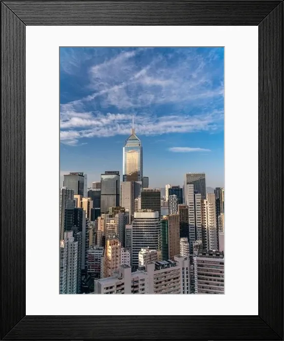 Framed Print : The amazing view of Hong-Kong cityscape full of skyscrapers from the rooftop