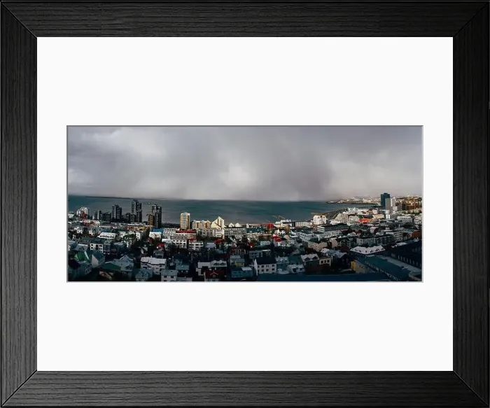 Framed Print : Panoramic view of downtown Reykjavik, the capital city of Iceland Framed Print : Panoramic view of downtown Reykjavik, the capital city of Iceland