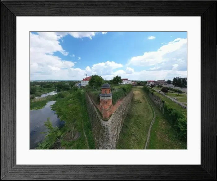 Framed Print : Dubno, Ukraine - June 7, 2021: Aerial view on Dubno castle from drone Framed Print : Dubno, Ukraine - June 7, 2021: Aerial view on Dubno castle from drone