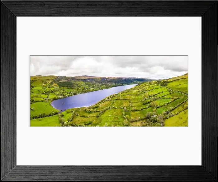 Framed Print : Aerial view of Glencar Lough in Ireland Framed Print : Aerial view of Glencar Lough in Ireland