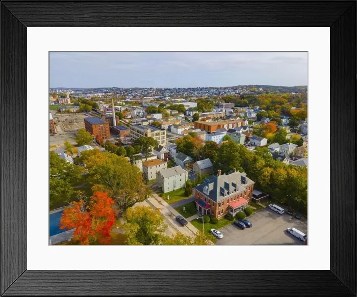 Framed Print : Aerial view of historic downtown Worcester with fall foliage in city of Worcester, Massachusetts MA, USA Framed Print : Aerial view of historic downtown Worcester with fall foliage in city of Worcester, Massachusetts MA, USA