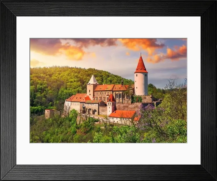 Framed Print : Aerial view of castle Krivoklat in Czech republic Framed Print : Aerial view of castle Krivoklat in Czech republic