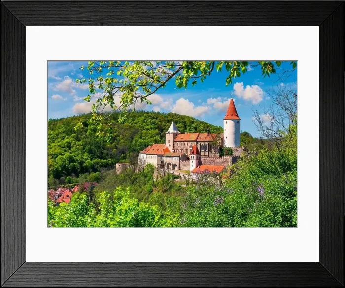 Framed Print : Aerial view of castle Krivoklat in Czech republic Framed Print : Aerial view of castle Krivoklat in Czech republic