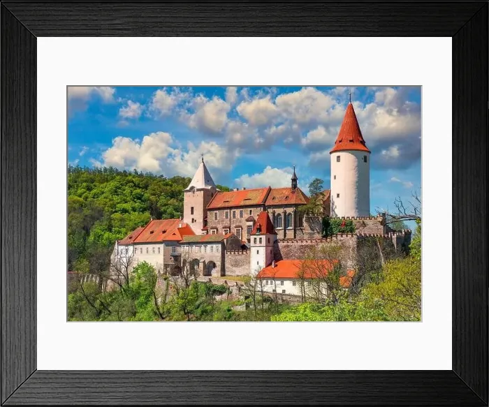 Framed Print : Aerial view of castle Krivoklat in Czech republic Framed Print : Aerial view of castle Krivoklat in Czech republic