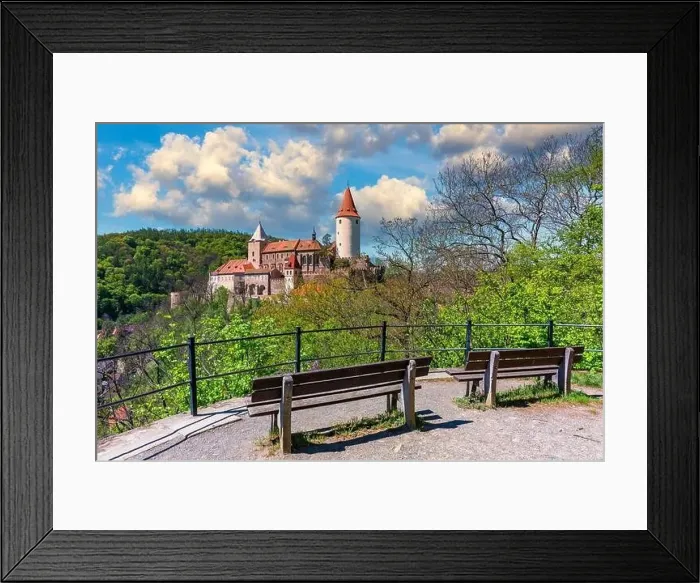 Framed Print : Aerial view of castle Krivoklat in Czech republic Framed Print : Aerial view of castle Krivoklat in Czech republic