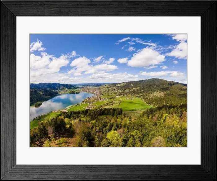 Framed Print : A wide aerial Panorama of laA wide aerial Panorama of lake Schliersee and surrounding mountains in Bavaria Framed Print : A wide aerial Panorama of laA wide aerial Panorama of lake Schliersee and surrounding mountains in Bavaria