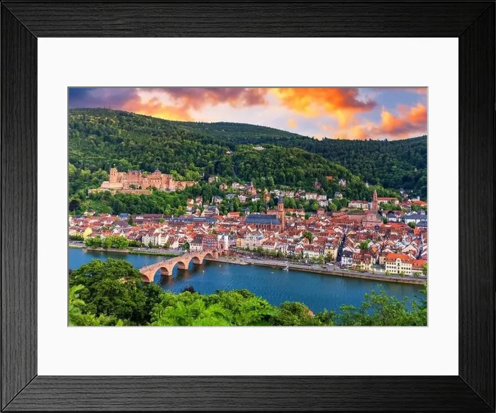 Framed Print : Heidelberg skyline aerial view from above