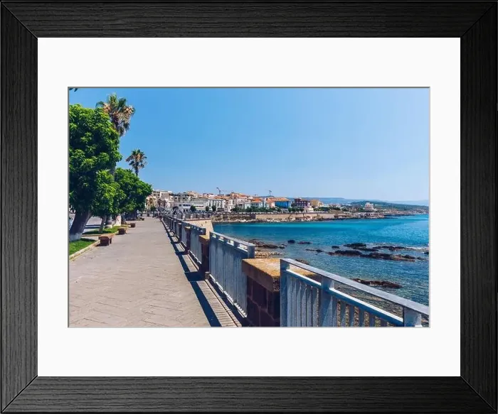 Framed Print : Alghero old town, Alghero street view on a beautiful day Framed Print : Alghero old town, Alghero street view on a beautiful day