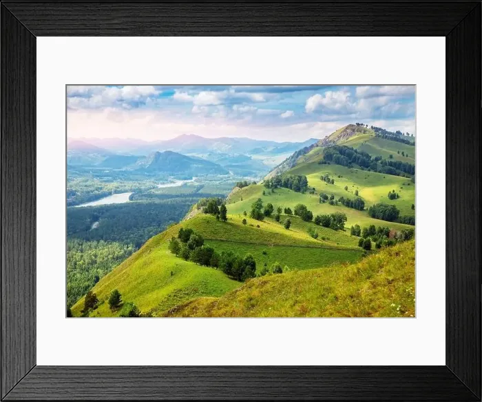 Framed Print : Hills and mountains Altai republic Russia, summer travel rally Framed Print : Hills and mountains Altai republic Russia, summer travel rally