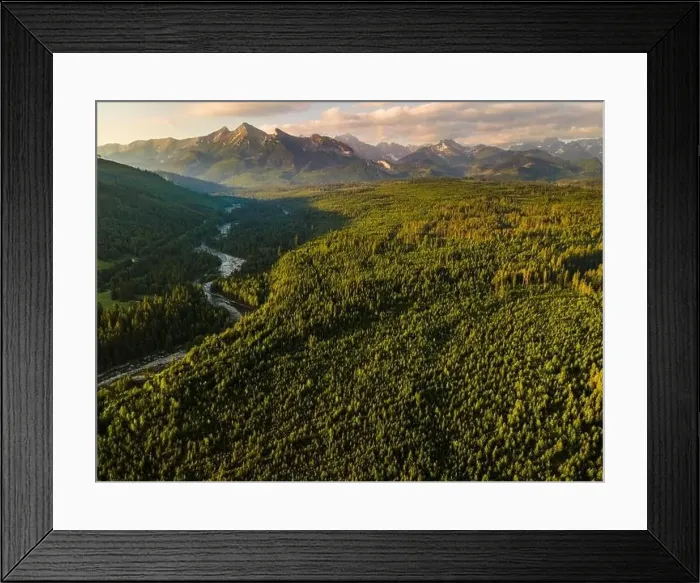 Framed Print : Panoramic View Over Tatra Mountains Landscape at Sunrise. Aerial Drone View Framed Print : Panoramic View Over Tatra Mountains Landscape at Sunrise. Aerial Drone View