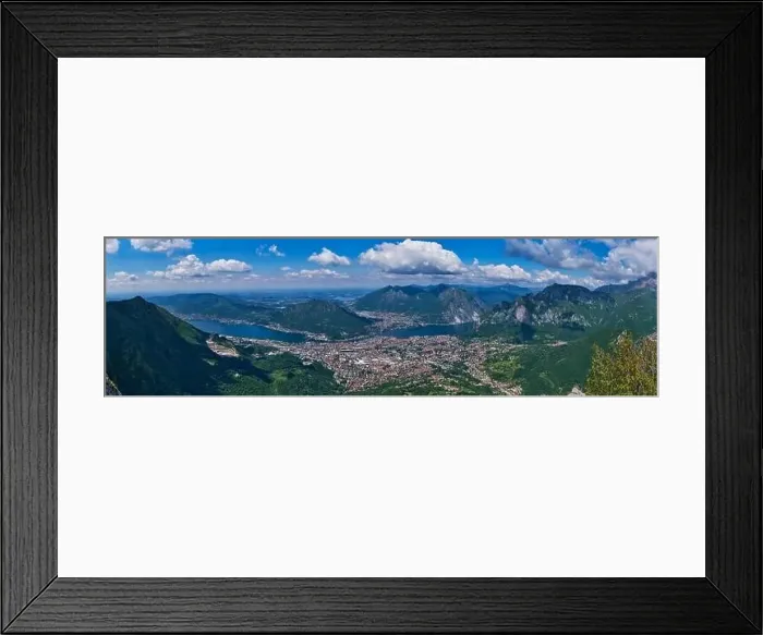 Framed Print : Panoramic view of Lecco and Como Lake from Piani d'Erna, Lombardy, Italy Framed Print : Panoramic view of Lecco and Como Lake from Piani d'Erna, Lombardy, Italy