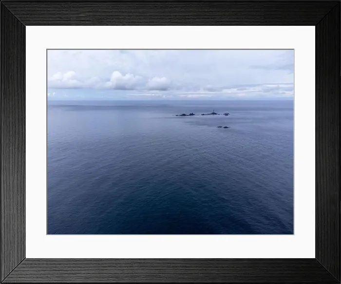 Framed Print : Lands end cornwall england uk aerial drone Framed Print : Lands end cornwall england uk aerial drone