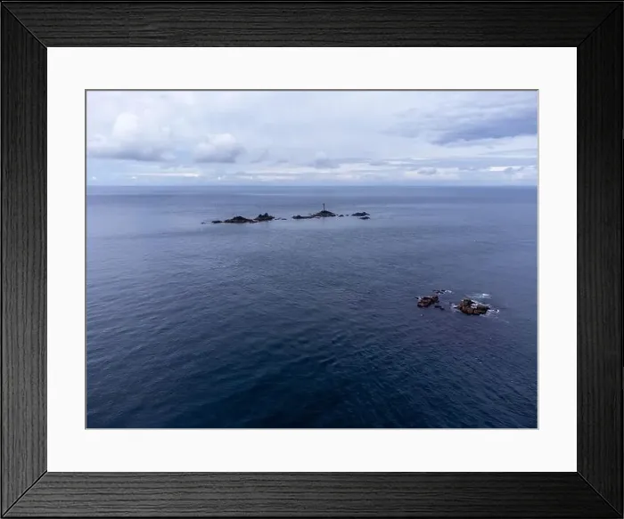 Framed Print : Lands end cornwall england uk aerial drone Framed Print : Lands end cornwall england uk aerial drone