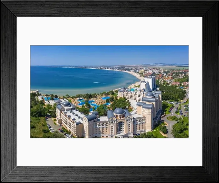 Framed Print : Aerial view to the sea resort Sunny Beach on the Bulgarian Blak Sea coast Framed Print : Aerial view to the sea resort Sunny Beach on the Bulgarian Blak Sea coast