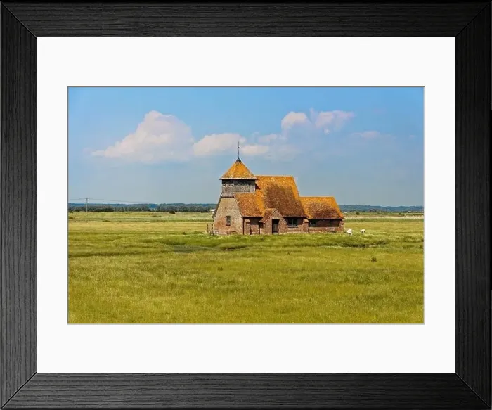Framed Print : Iconic Church on the Marsh at Fairfield, Kent Framed Print : Iconic Church on the Marsh at Fairfield, Kent