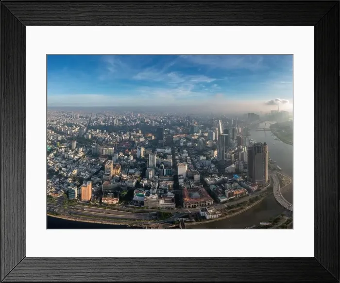 Framed Print : Aerial view of Saigon in the morning day Framed Print : Aerial view of Saigon in the morning day