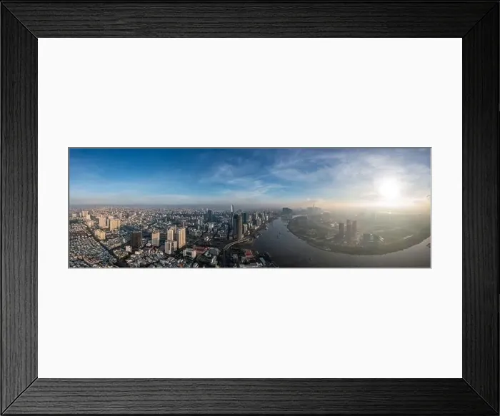 Framed Print : Panorama photo of Ho Chi Minh city in the morning Framed Print : Panorama photo of Ho Chi Minh city in the morning