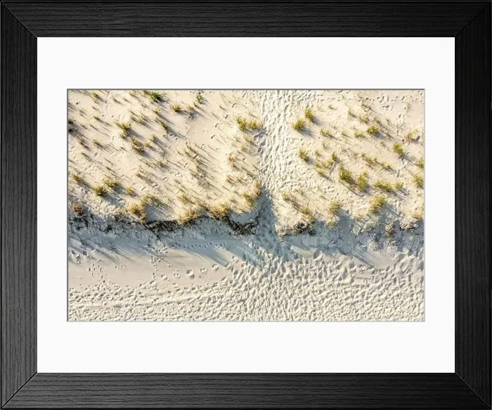 Framed Print : aerial view of a simple bath to an ocean beach Framed Print : aerial view of a simple bath to an ocean beach