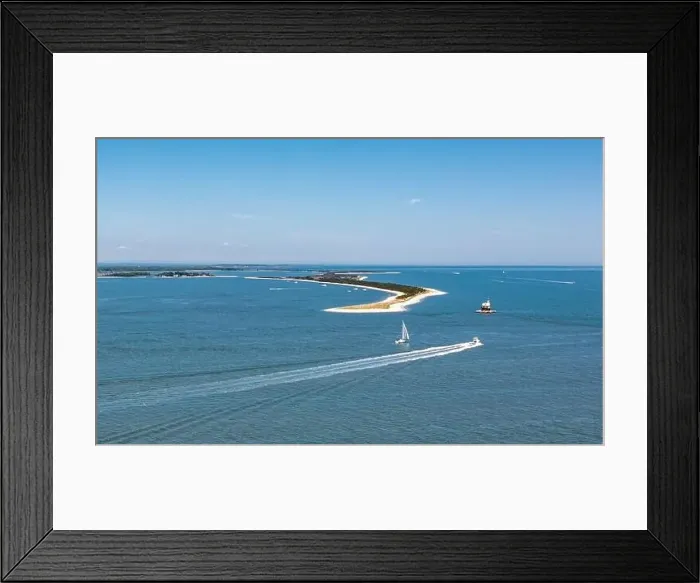 Framed Print : Aerial view of Long Beach Bar Bug Lighthouse, Orient, NY Framed Print : Aerial view of Long Beach Bar Bug Lighthouse, Orient, NY