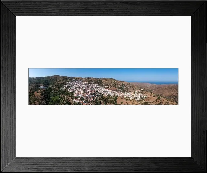 Framed Print : Greece, Kea island. Panoramic aerial drone view of the capital city Framed Print : Greece, Kea island. Panoramic aerial drone view of the capital city